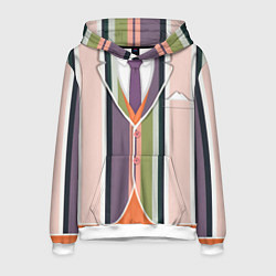 Мужская толстовка Полосатый пиджак с оранжевым жилетом