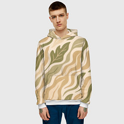Толстовка-худи мужская Листопад, цвет: 3D-белый — фото 2