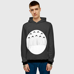 Толстовка-худи мужская Тоторо живот, цвет: 3D-черный — фото 2