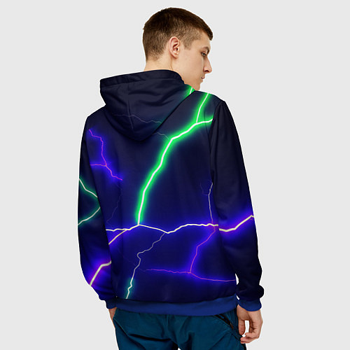 Мужская толстовка Multicolored lightning / 3D-Синий – фото 4