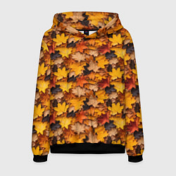 Толстовка-худи мужская Камуфляж из кленовых листьев, цвет: 3D-черный