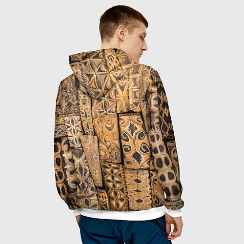 Мужская толстовка Узоры Африки / 3D-Белый – фото 4