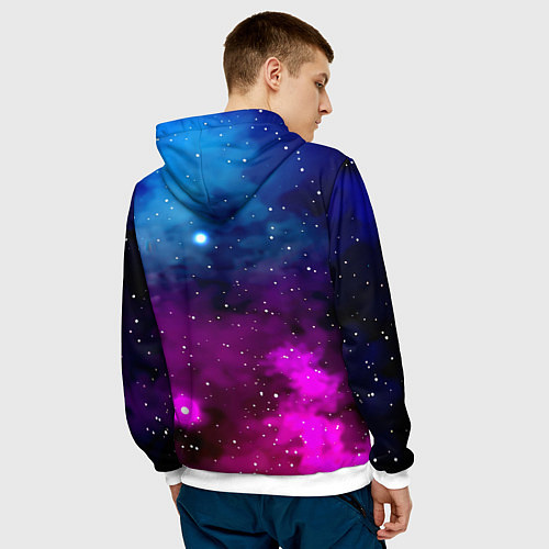 Мужская толстовка Лестер сити космос / 3D-Белый – фото 4