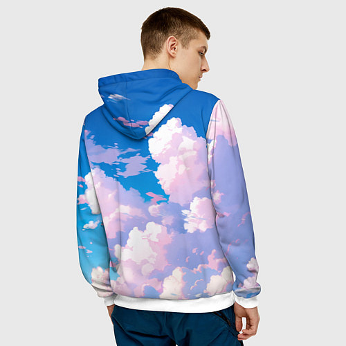 Мужская толстовка Tiger Derpy in the clouds / 3D-Белый – фото 4