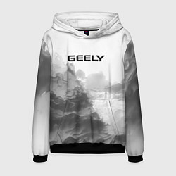 Мужская толстовка Geely на сером абстрактном фоне