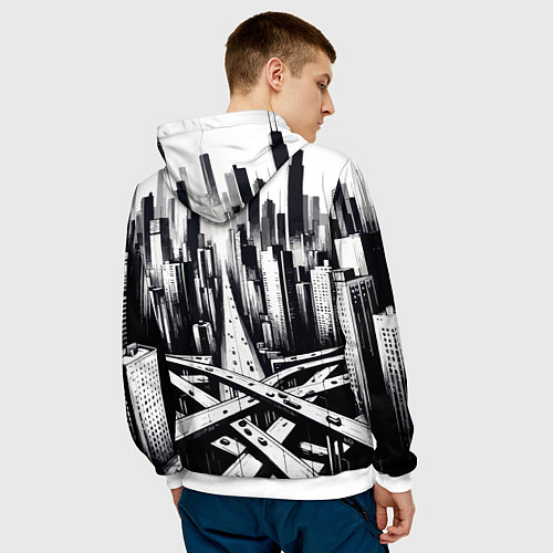 Мужская толстовка American metropolis / 3D-Белый – фото 4