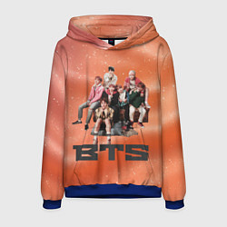 Толстовка-худи мужская BTS фотка на диване, цвет: 3D-синий