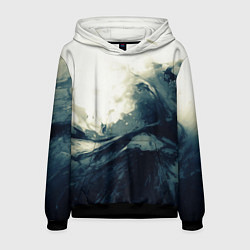 Мужская толстовка Чёрно-синие абстрактные краски