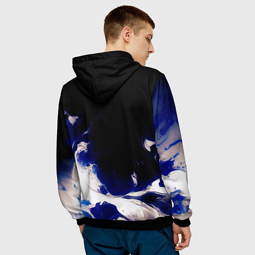Мужская толстовка Синее пламя / 3D-Черный – фото 4