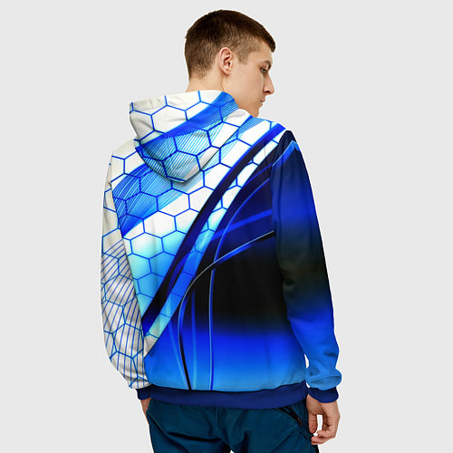 Мужская толстовка Лестер сити броня соты / 3D-Синий – фото 4