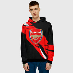 Толстовка-худи мужская Арсенал геометрия полосы краски, цвет: 3D-черный — фото 2