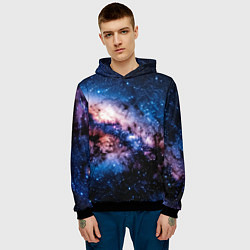Толстовка-худи мужская Фантастический космос звёзды и туманности, цвет: 3D-черный — фото 2