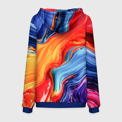 Мужская толстовка Красно-синие масляные краски смешение абстракция / 3D-Синий – фото 2