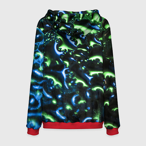 Мужская толстовка Абстракция капли воды / 3D-Красный – фото 2