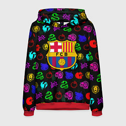 Толстовка-худи мужская Barcelona neon games logo, цвет: 3D-красный
