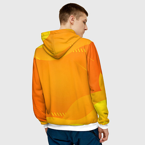 Мужская толстовка Девочка дьявол бежит за роллом / 3D-Белый – фото 4