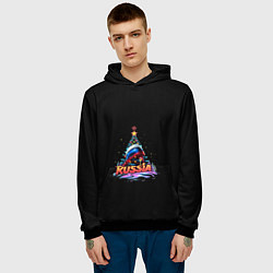 Толстовка-худи мужская Ёлка компания, цвет: 3D-черный — фото 2