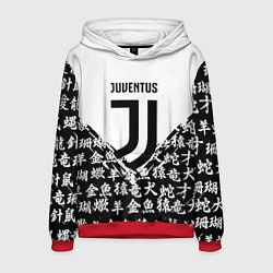 Толстовка-худи мужская Juventus символы китайские, цвет: 3D-красный