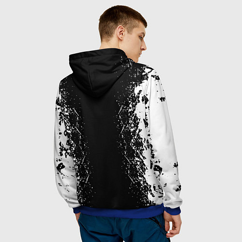 Мужская толстовка Реал Мадрид текстура краски / 3D-Синий – фото 4