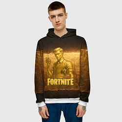 Толстовка-худи мужская Fortnite золотой Мидас, цвет: 3D-белый — фото 2