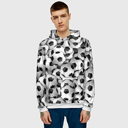 Толстовка-худи мужская Игра в мяч, цвет: 3D-белый — фото 2
