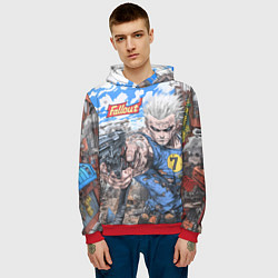 Толстовка-худи мужская Fallout комиксный стиль, цвет: 3D-красный — фото 2
