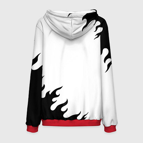 Мужская толстовка Реал Мадрид черный огонь / 3D-Красный – фото 2