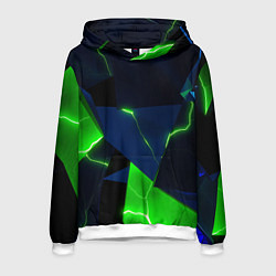 Толстовка-худи мужская Neon tile green, цвет: 3D-белый