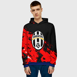 Толстовка-худи мужская Juventus кераски текстура, цвет: 3D-синий — фото 2