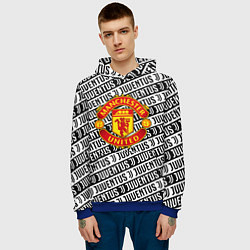 Толстовка-худи мужская Манчестер Юнайтед x ювентус паттерн, цвет: 3D-синий — фото 2