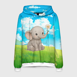 Мужская толстовка Слоненок с цветочком
