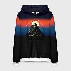 Мужская толстовка На бога надейся сине-красный арт