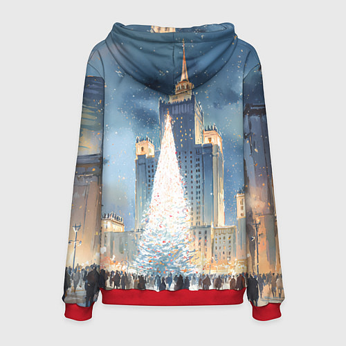 Мужская толстовка Новый год в Москве / 3D-Красный – фото 2