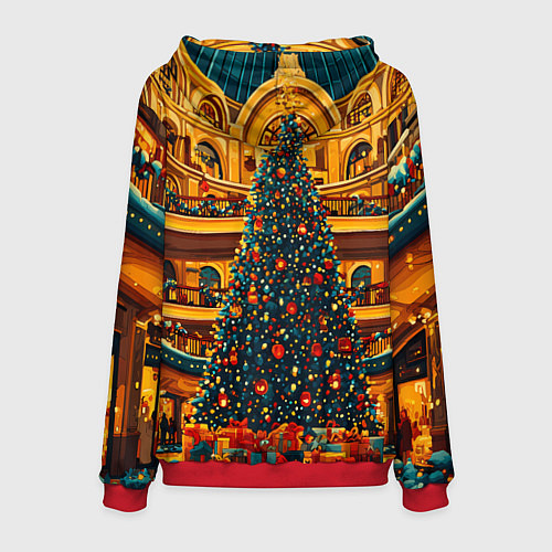 Мужская толстовка Московская новогодняя елка / 3D-Красный – фото 2