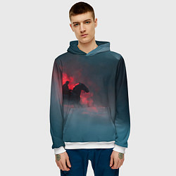 Толстовка-худи мужская Всадник в тумане, цвет: 3D-белый — фото 2