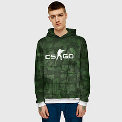 Толстовка-худи мужская Эмблема CS GO на камуфляжном фоне, цвет: 3D-белый — фото 2