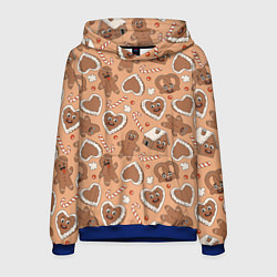 Мужская толстовка Паттерн с новогодним печеньем