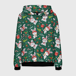 Мужская толстовка Новогодние зайчики