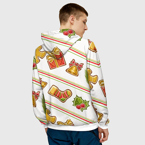 Мужская толстовка Рождественский дух / 3D-Белый – фото 4