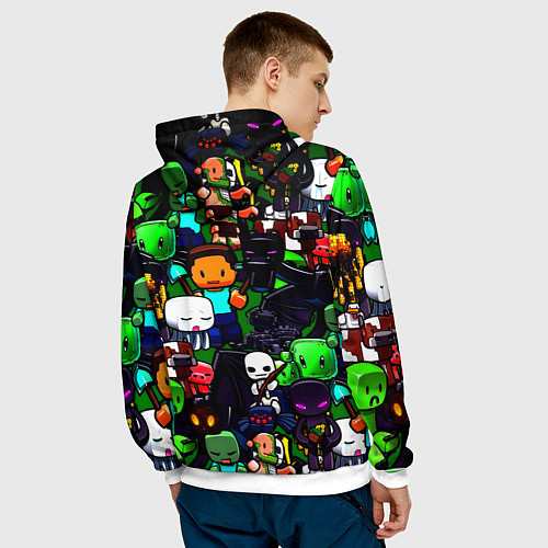 Мужская толстовка Minecraft x barcelona fc / 3D-Белый – фото 4