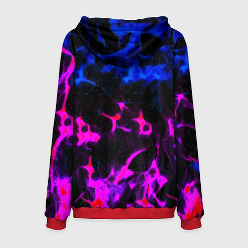 Мужская толстовка Манчестер Юнайтед огонь неон / 3D-Красный – фото 2