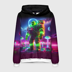 Мужская толстовка Космонавт Шрук в неоновом скафандре на загадочной
