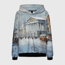 Мужская толстовка Зимний Питер красками