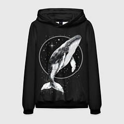 Мужская толстовка Кит в звездном ореоле