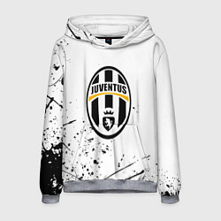 Мужская толстовка Ювентус черные краски всплеск