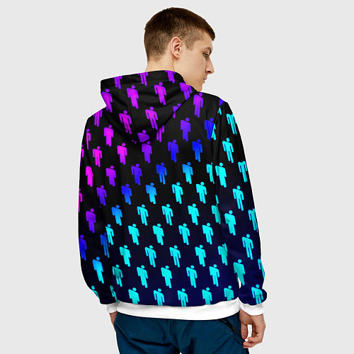 Мужская толстовка Barcelona люди градиент неон / 3D-Белый – фото 4