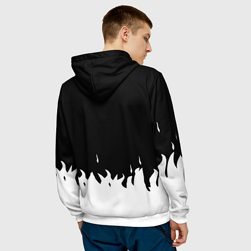 Мужская толстовка Ювентус белый огонь текстура / 3D-Белый – фото 4