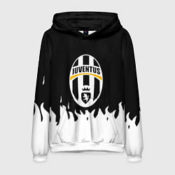 Мужская толстовка Ювентус белый огонь текстура
