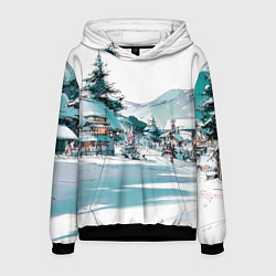 Мужская толстовка Дома и елки - Новый год