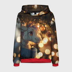 Мужская толстовка Лошадка под новогодней елкой